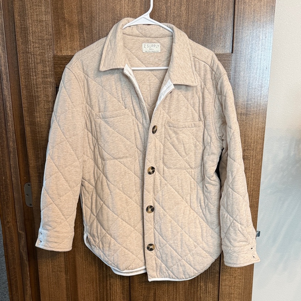 Z Supply Light Tan Quilted Jacket